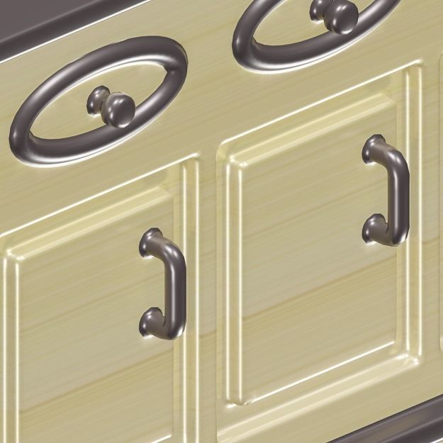 Wooden Storage Cabinet 3D model_2