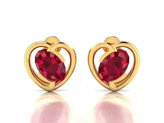 Women Heart Oval Diamond Earrings