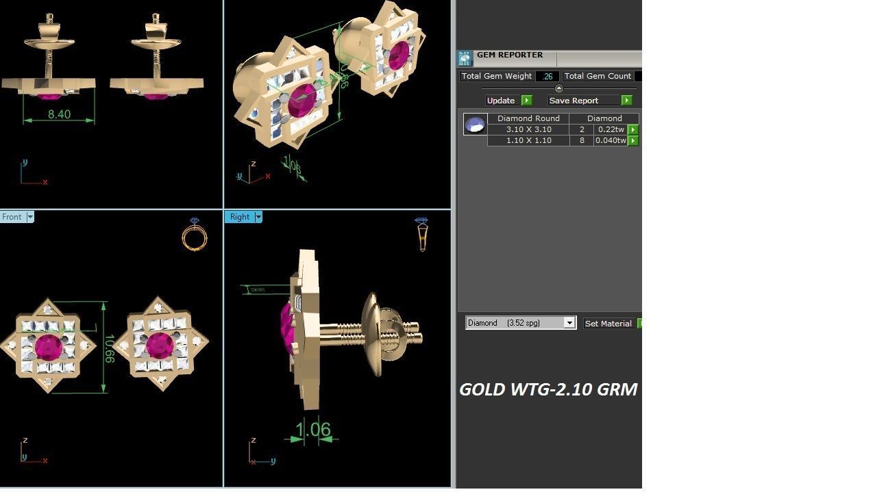 Women Earrings 3D print model_6