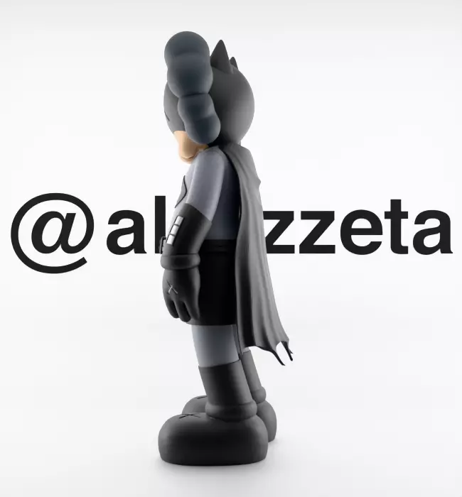 Kaws Classic Batman Textured Low-poly 3D model_11