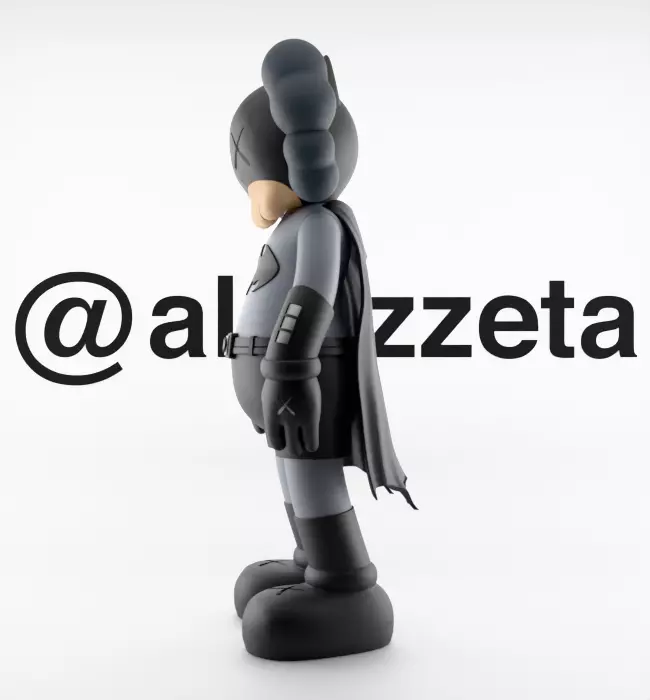 Kaws Classic Batman Textured Low-poly 3D model_9