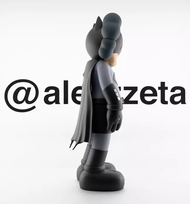Kaws Classic Batman Textured Low-poly 3D model_27
