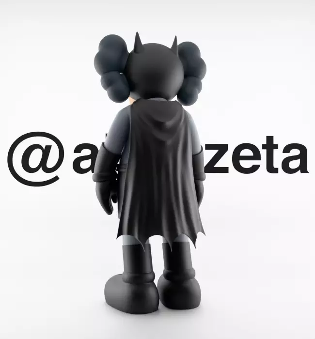 Kaws Classic Batman Textured Low-poly 3D model_17