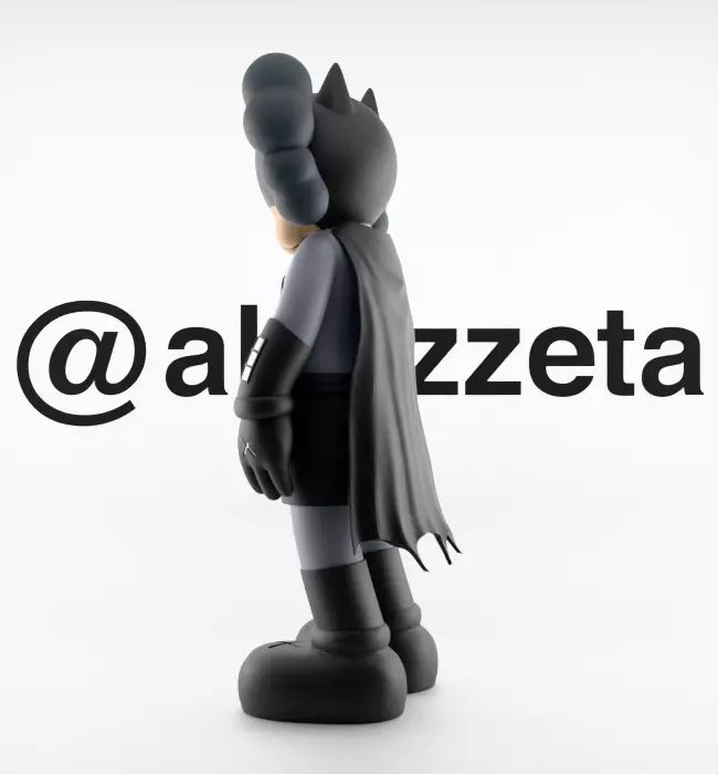Kaws Classic Batman Textured Low-poly 3D model_12