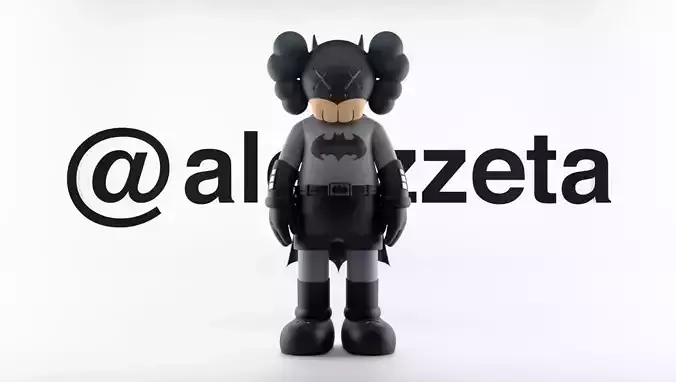 Kaws Classic Batman Textured Low-poly 3D model