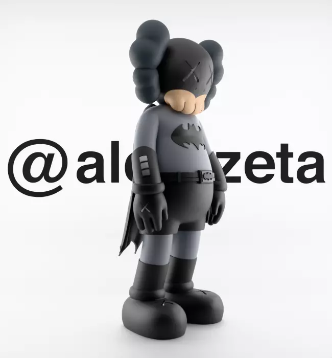 Kaws Classic Batman Textured Low-poly 3D model_32