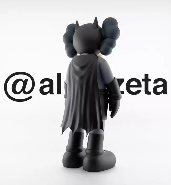 Kaws Classic Batman Textured Low-poly 3D model_22