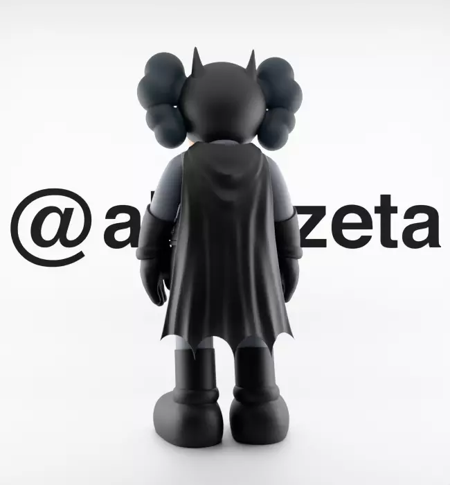 Kaws Classic Batman Textured Low-poly 3D model_18