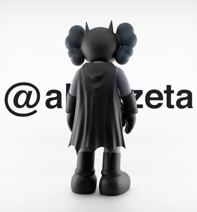 Kaws Classic Batman Textured Low-poly 3D model_20