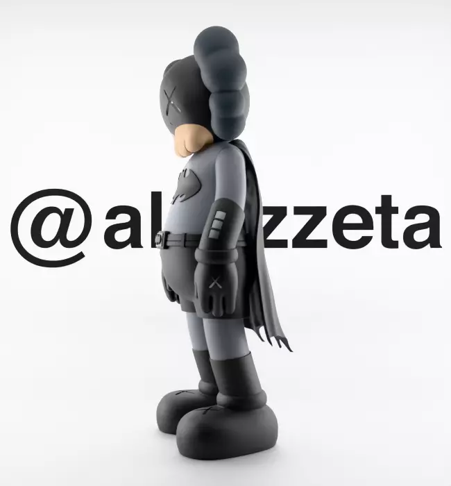 Kaws Classic Batman Textured Low-poly 3D model_8