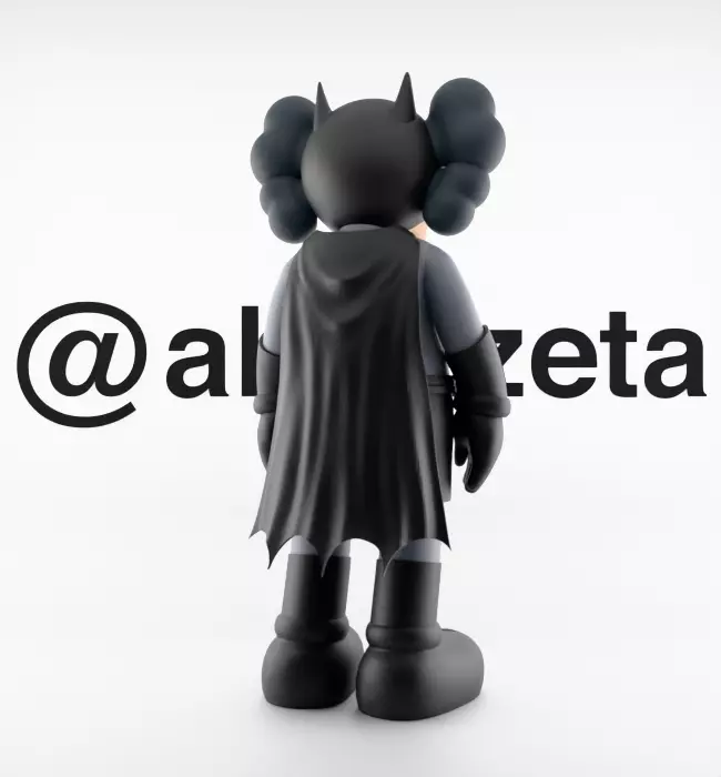 Kaws Classic Batman Textured Low-poly 3D model_21