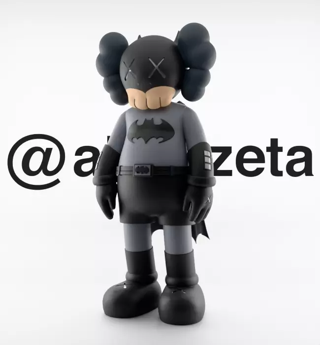 Kaws Classic Batman Textured Low-poly 3D model_3
