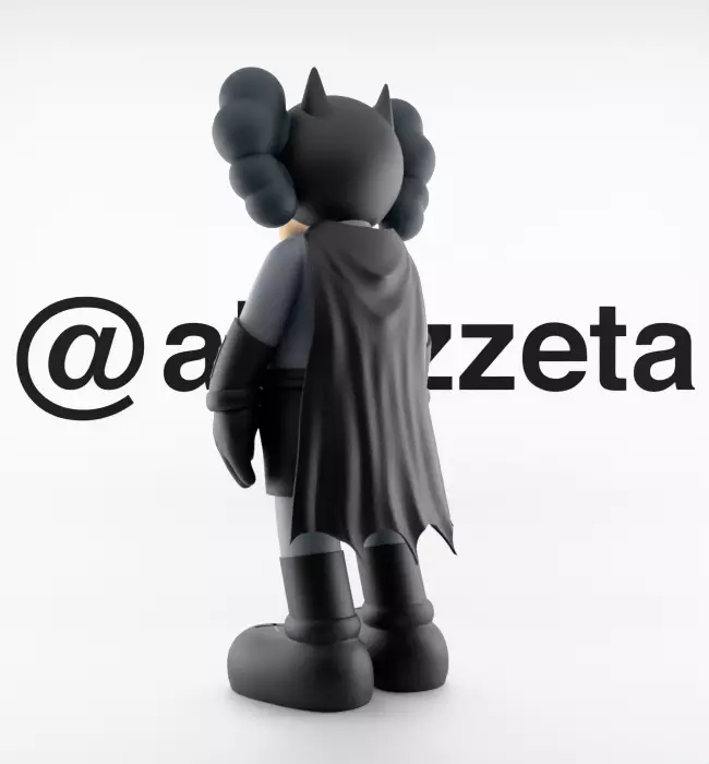 Kaws Classic Batman Textured Low-poly 3D model_15