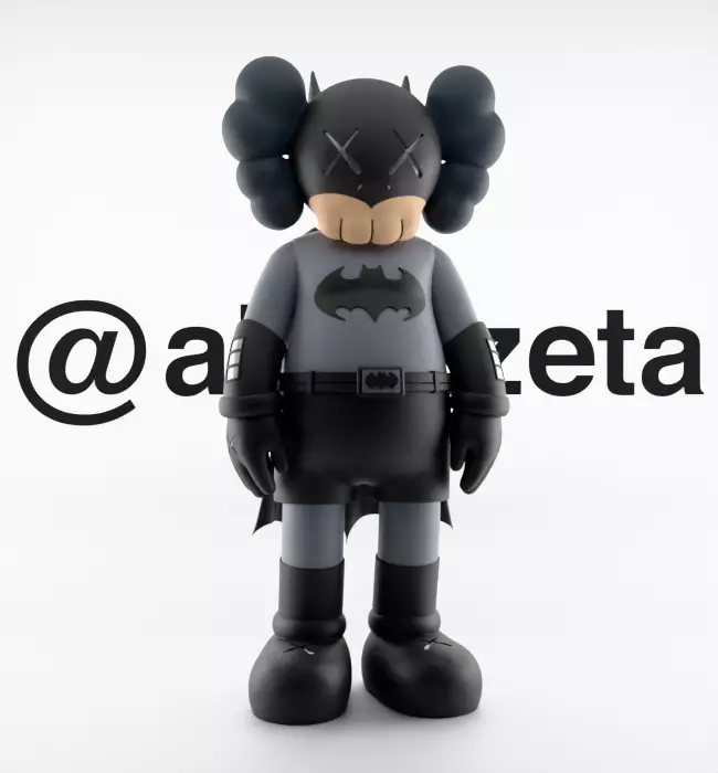 Kaws Classic Batman Textured Low-poly 3D model_36