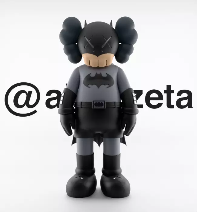 Kaws Classic Batman Textured Low-poly 3D model_1
