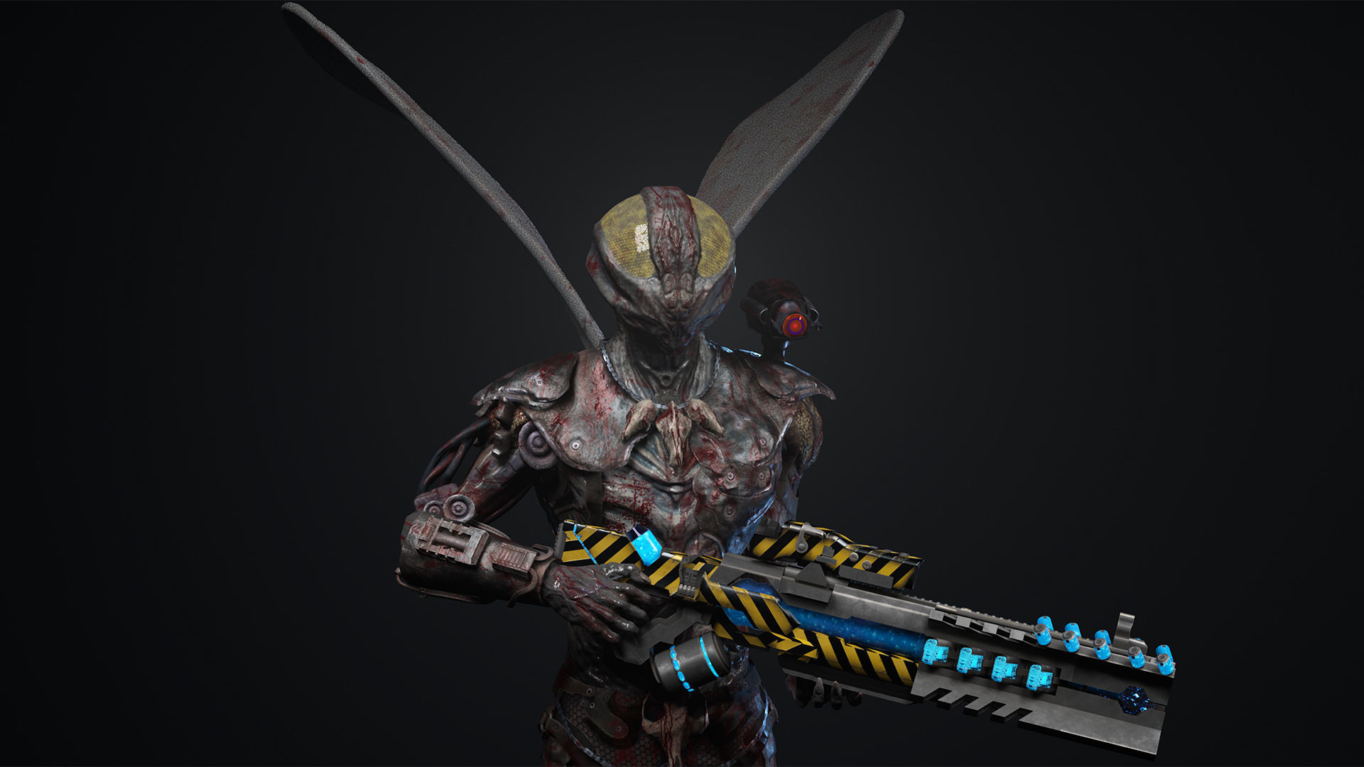 Fly sci fi Low-poly 3D model_5