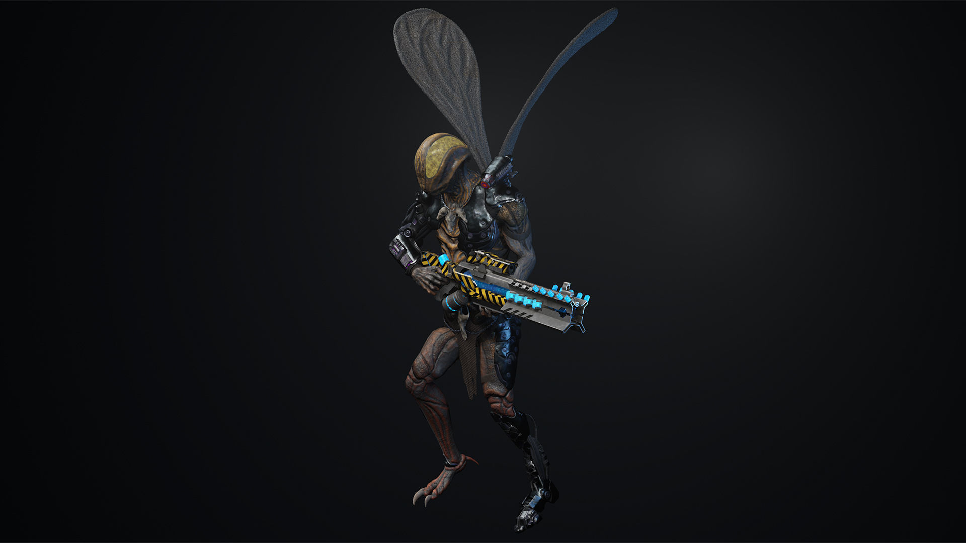 Fly sci fi Low-poly 3D model_9