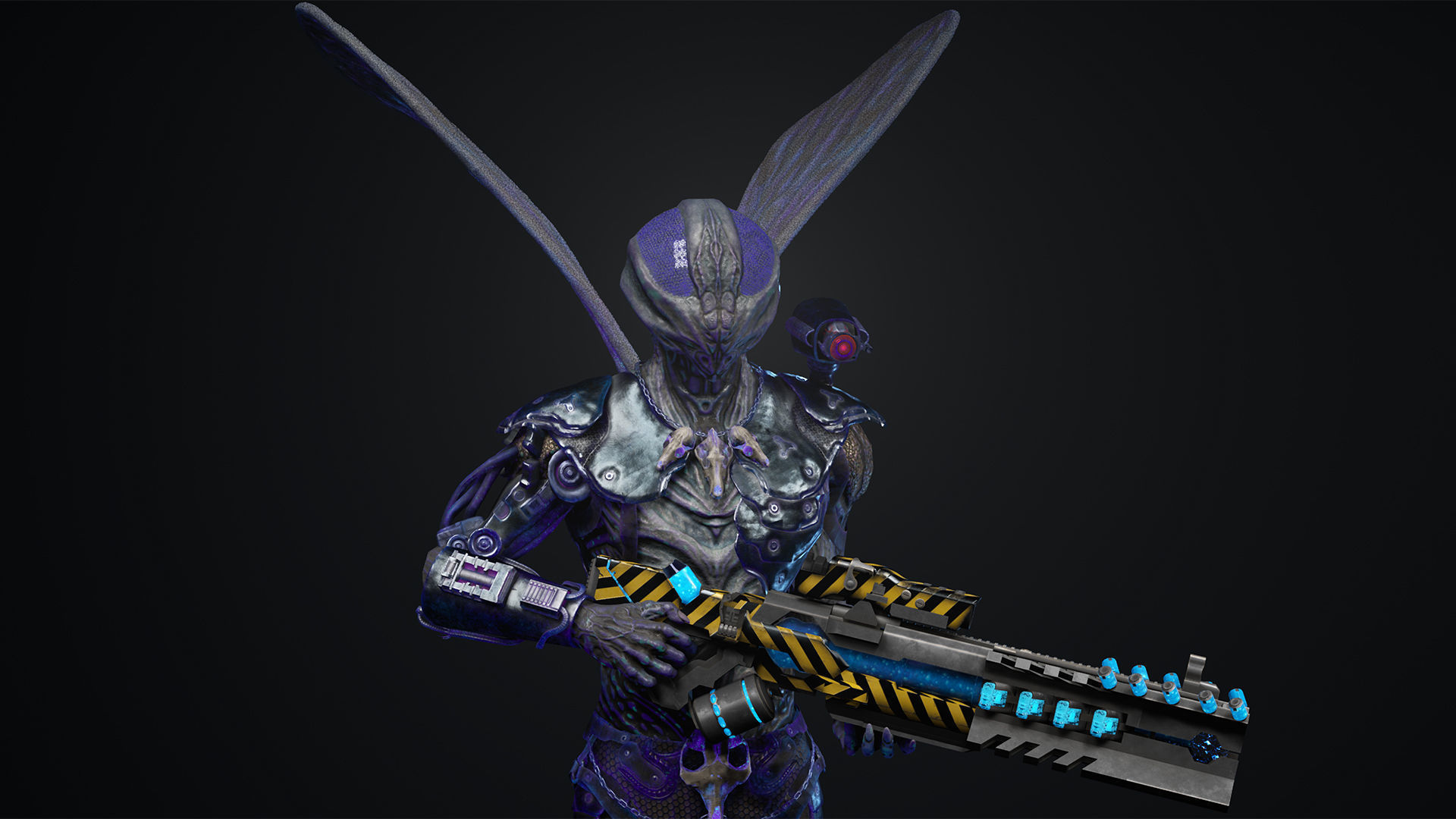 Fly sci fi Low-poly 3D model_6