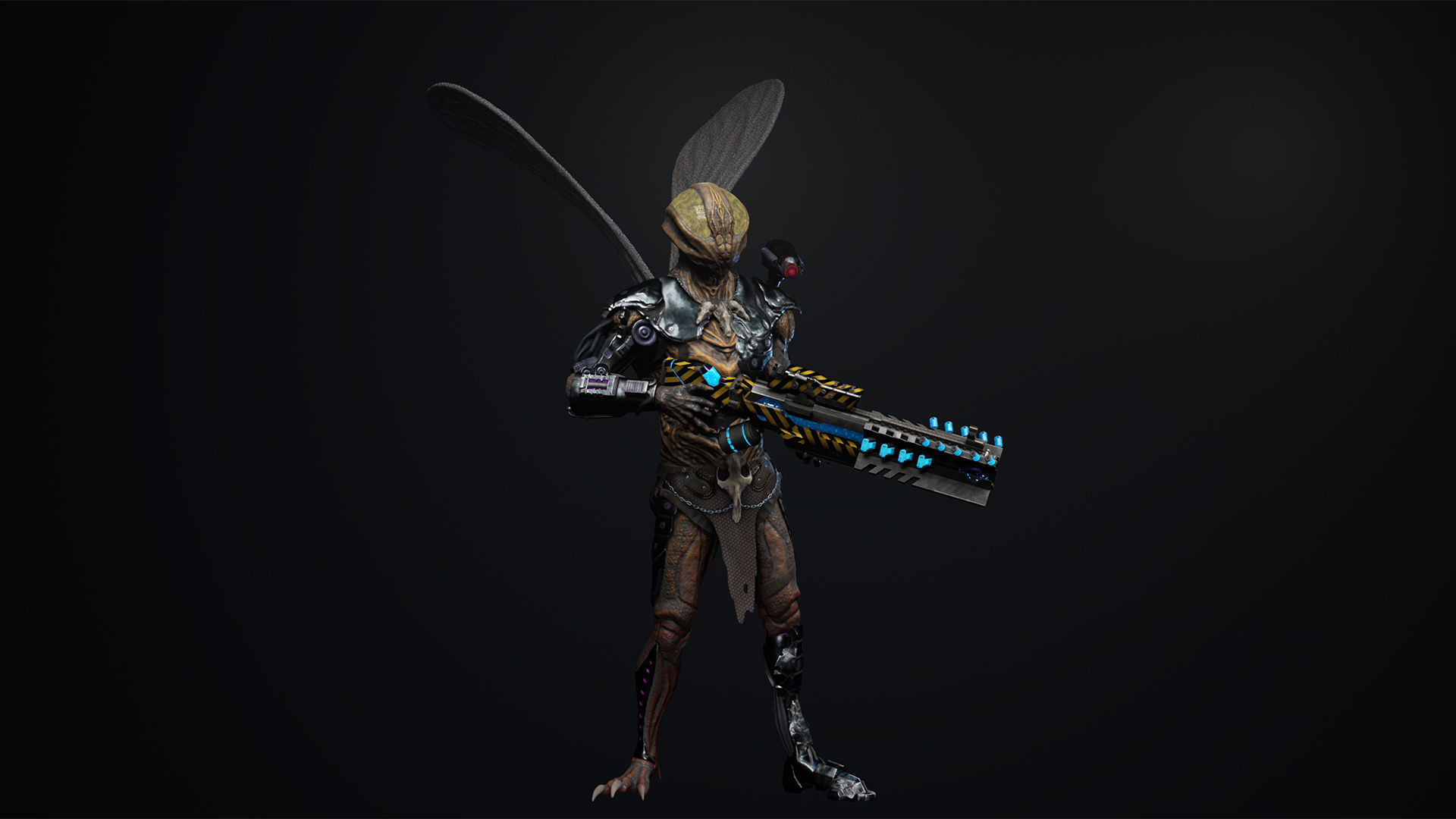 Fly sci fi Low-poly 3D model_11