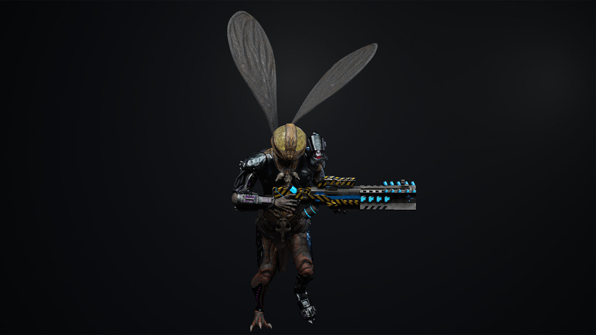 Fly sci fi Low-poly 3D model_13