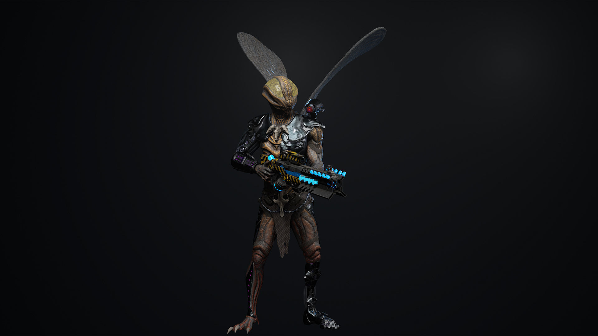 Fly sci fi Low-poly 3D model_12