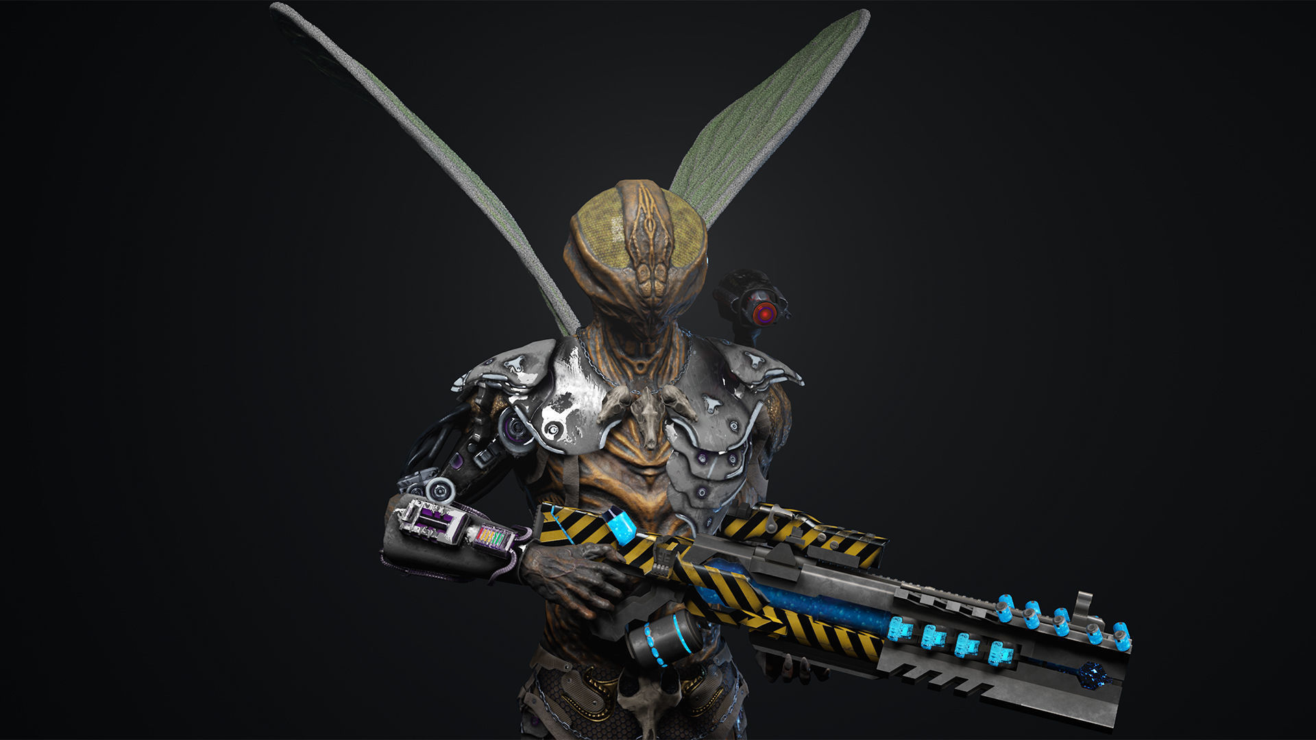 Fly sci fi Low-poly 3D model_4