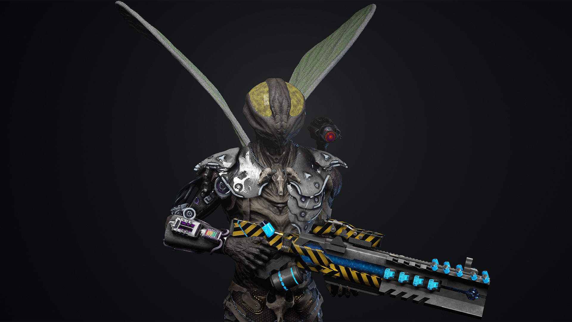 Fly sci fi Low-poly 3D model_3