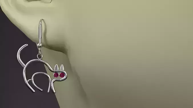 earrings cat earring