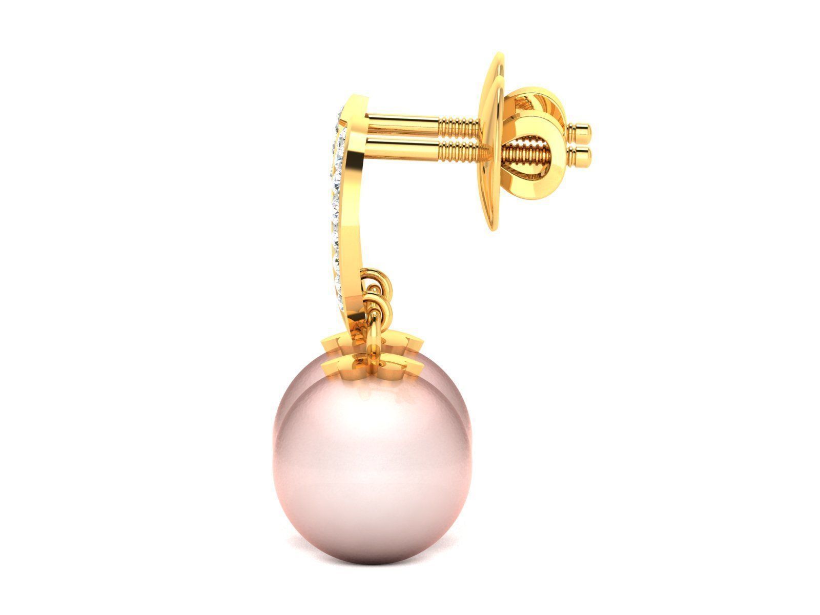 Women Opal Stone Earrings 3D print model_4