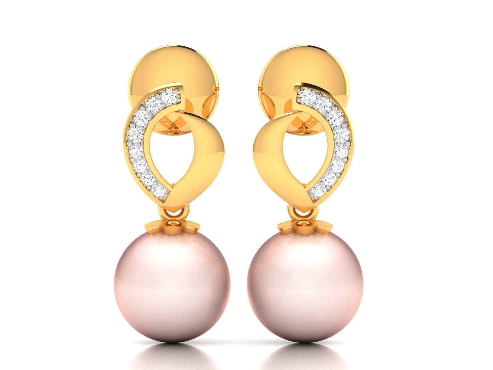 Women Opal Stone Earrings 3D print model_3