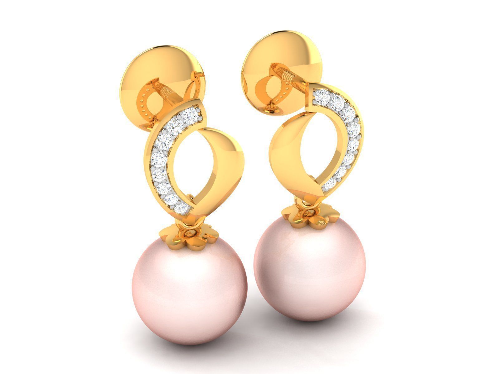 Women Opal Stone Earrings 3D print model_1