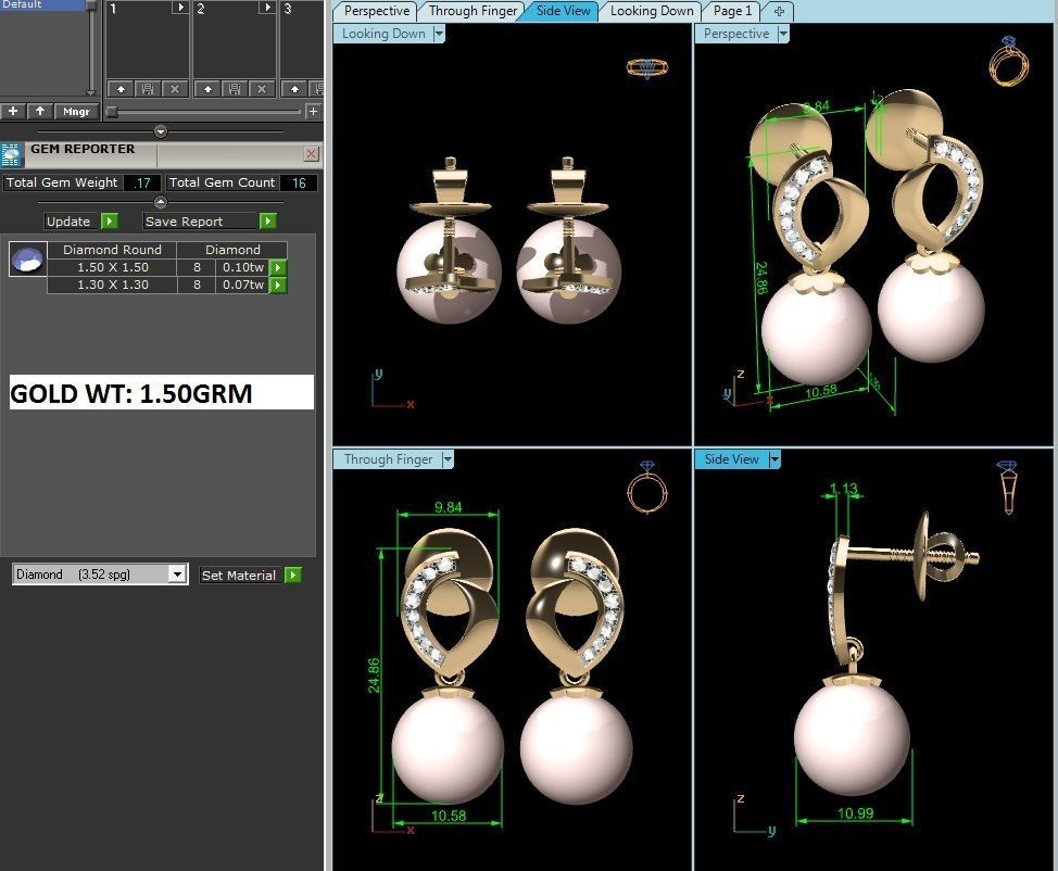 Women Opal Stone Earrings 3D print model_5