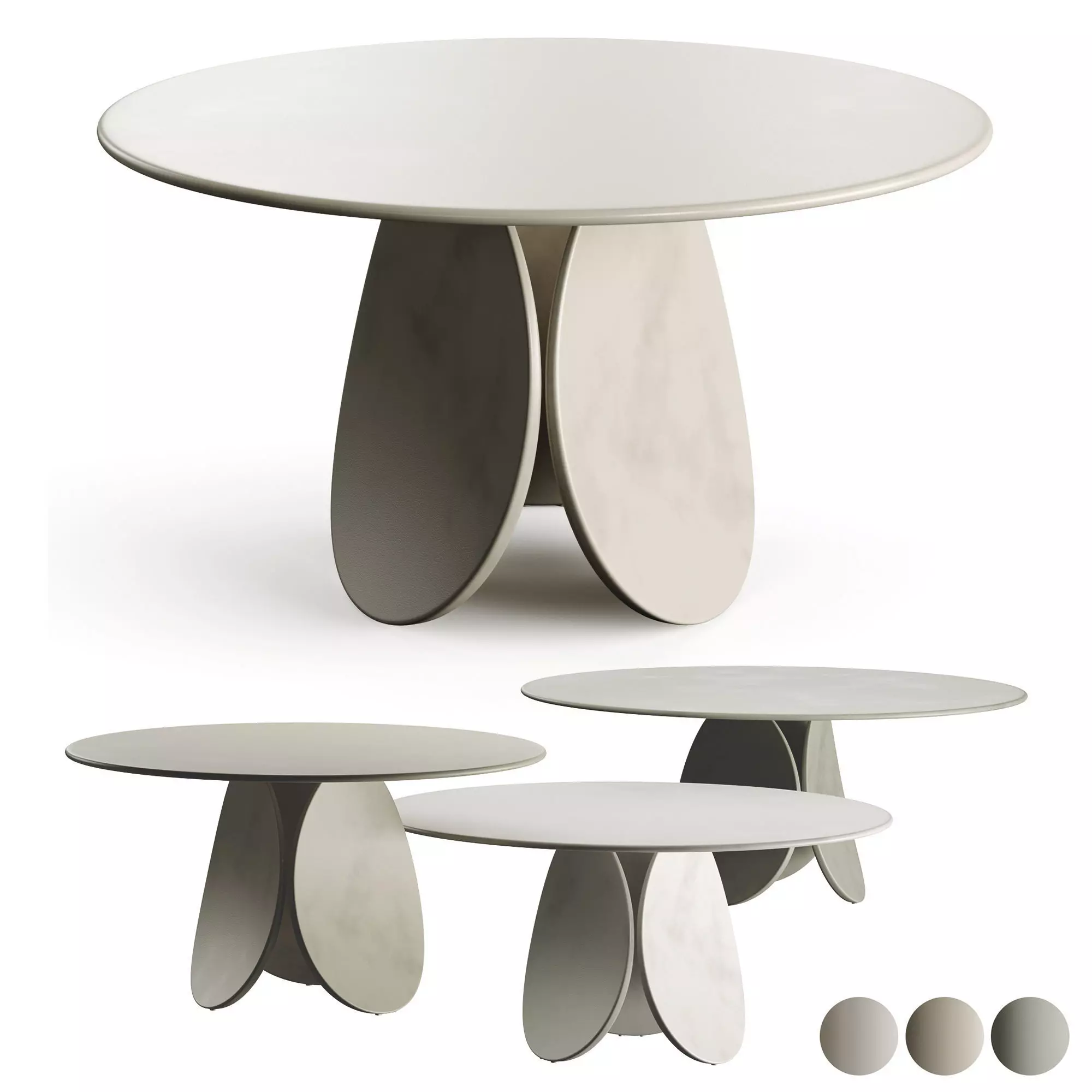 Cattelan Italia Maxim Argile Clay Table 3D model_0