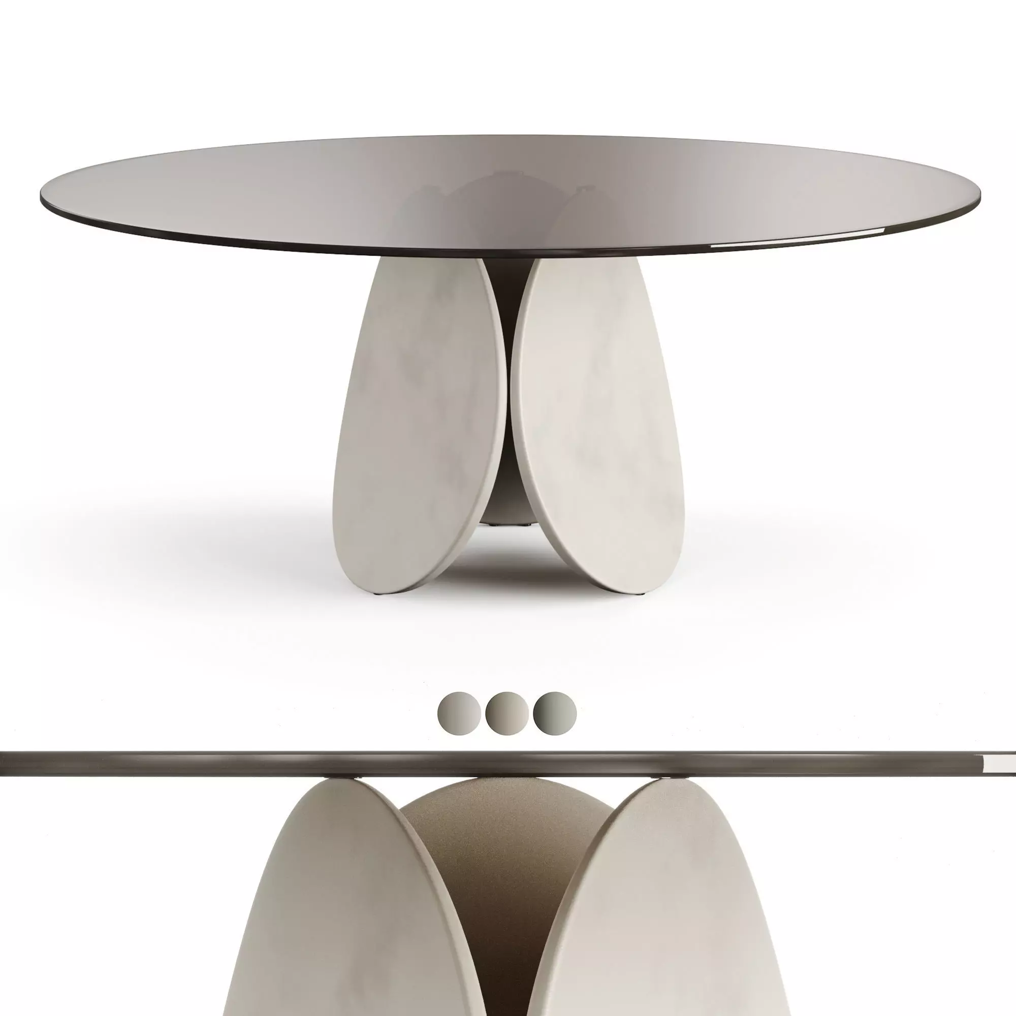 Cattelan Italia Maxim Argile Glass Table 3D model_0