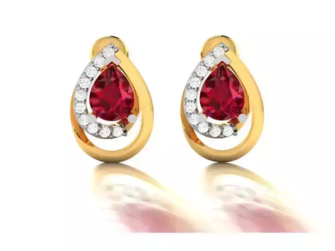 Women Pear Diamond Earrings 3D print model