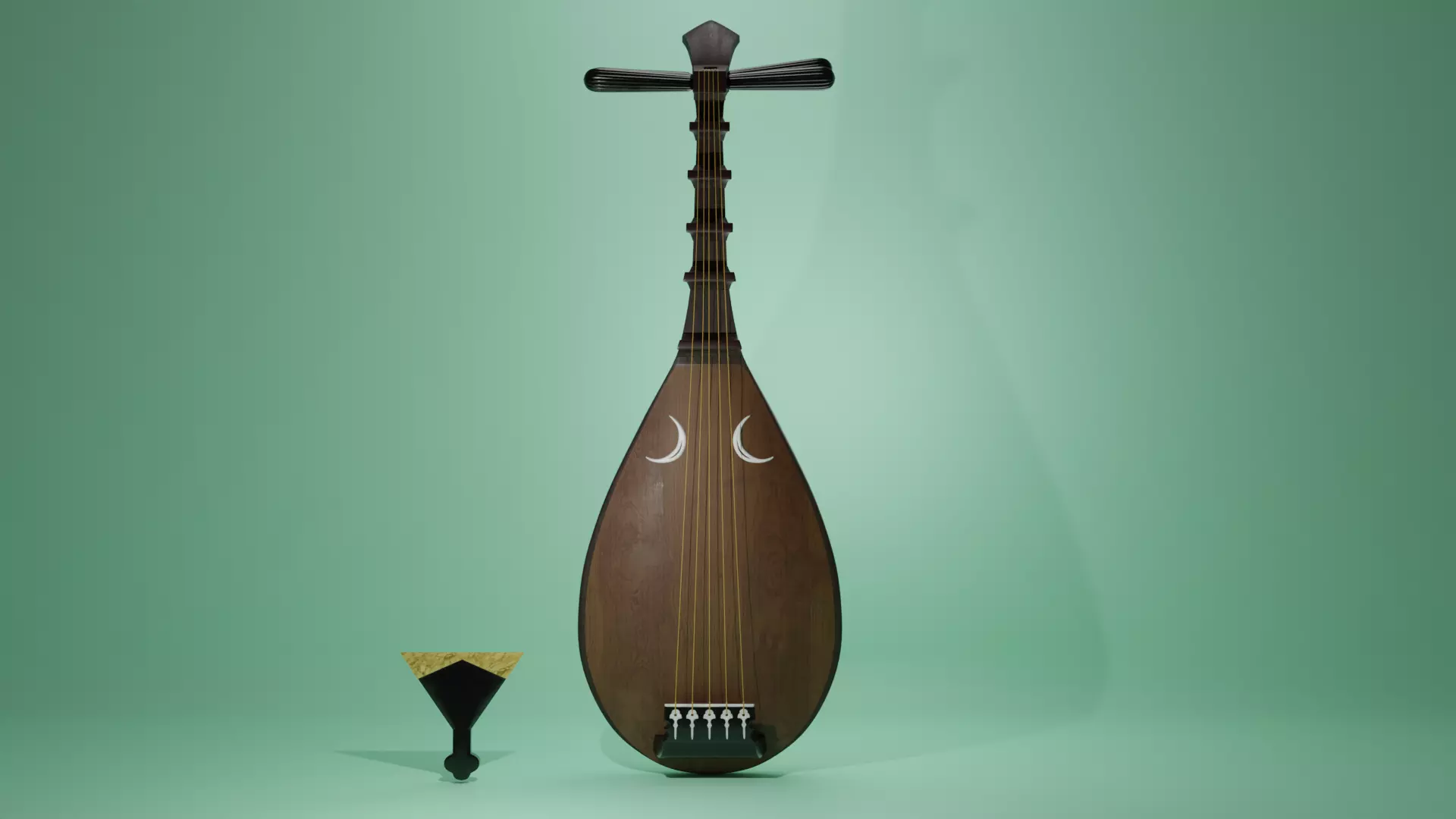 Biwa Japanese pipa 3D model