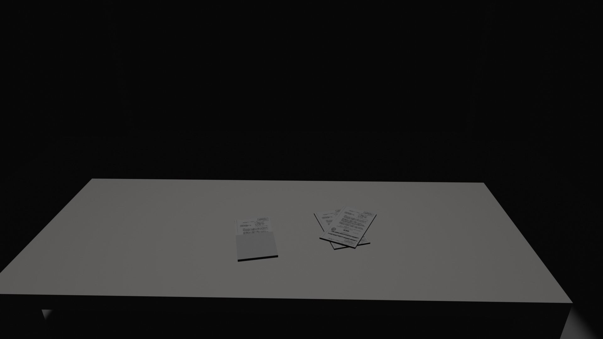 Super simple room with some documents Low-poly 3D model_1