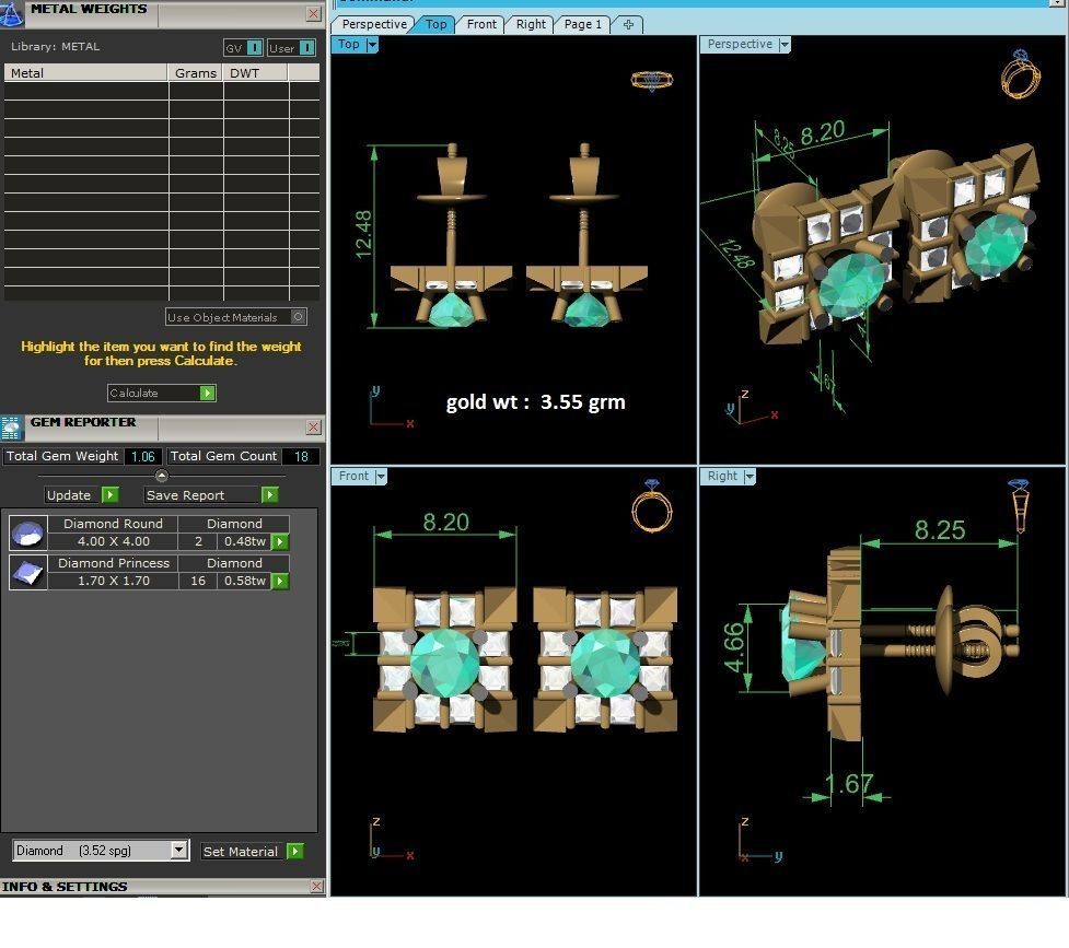 Women Earrings 3D print model_6