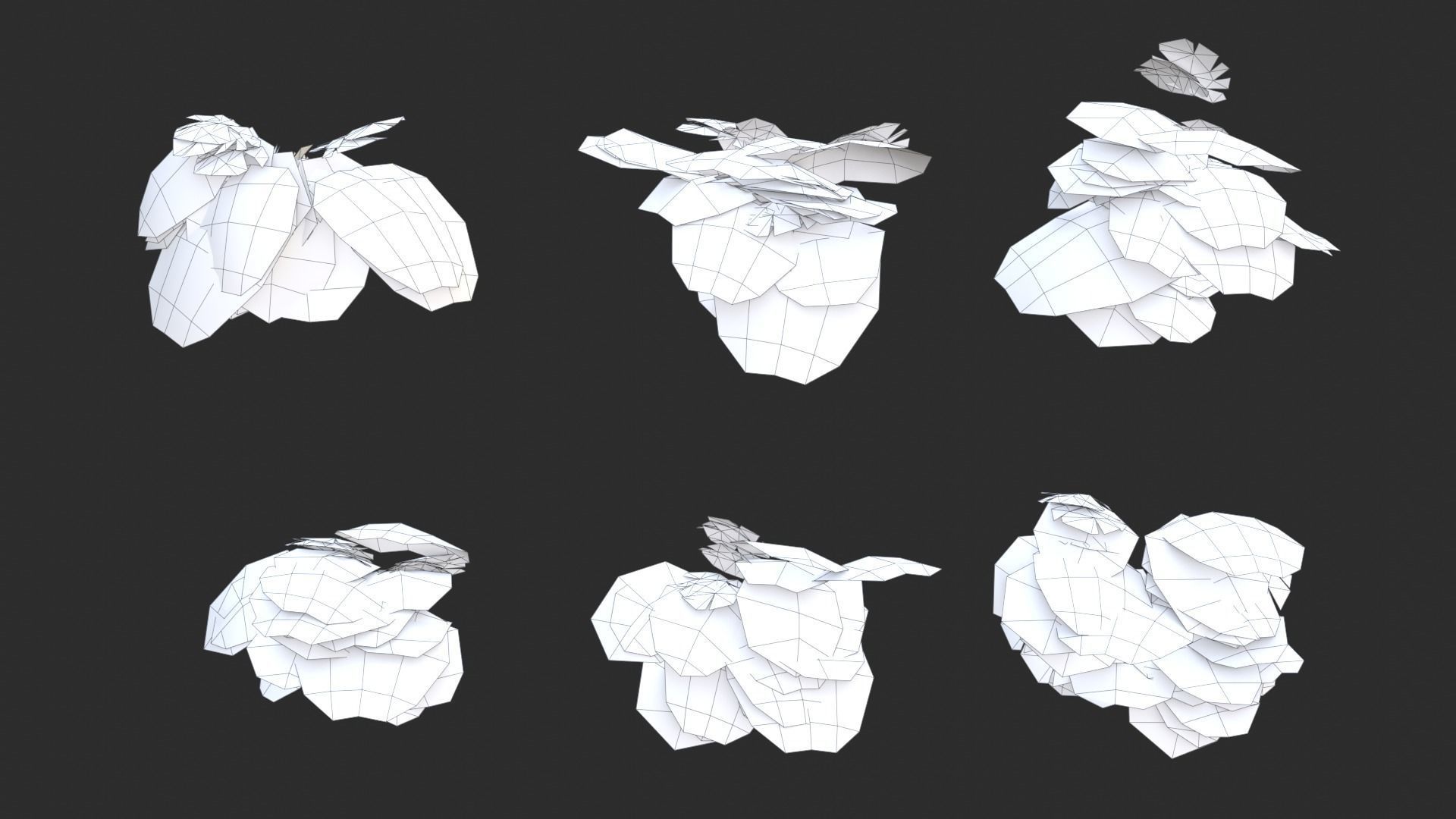 Monstera Plant Set Low-poly 3D model_11