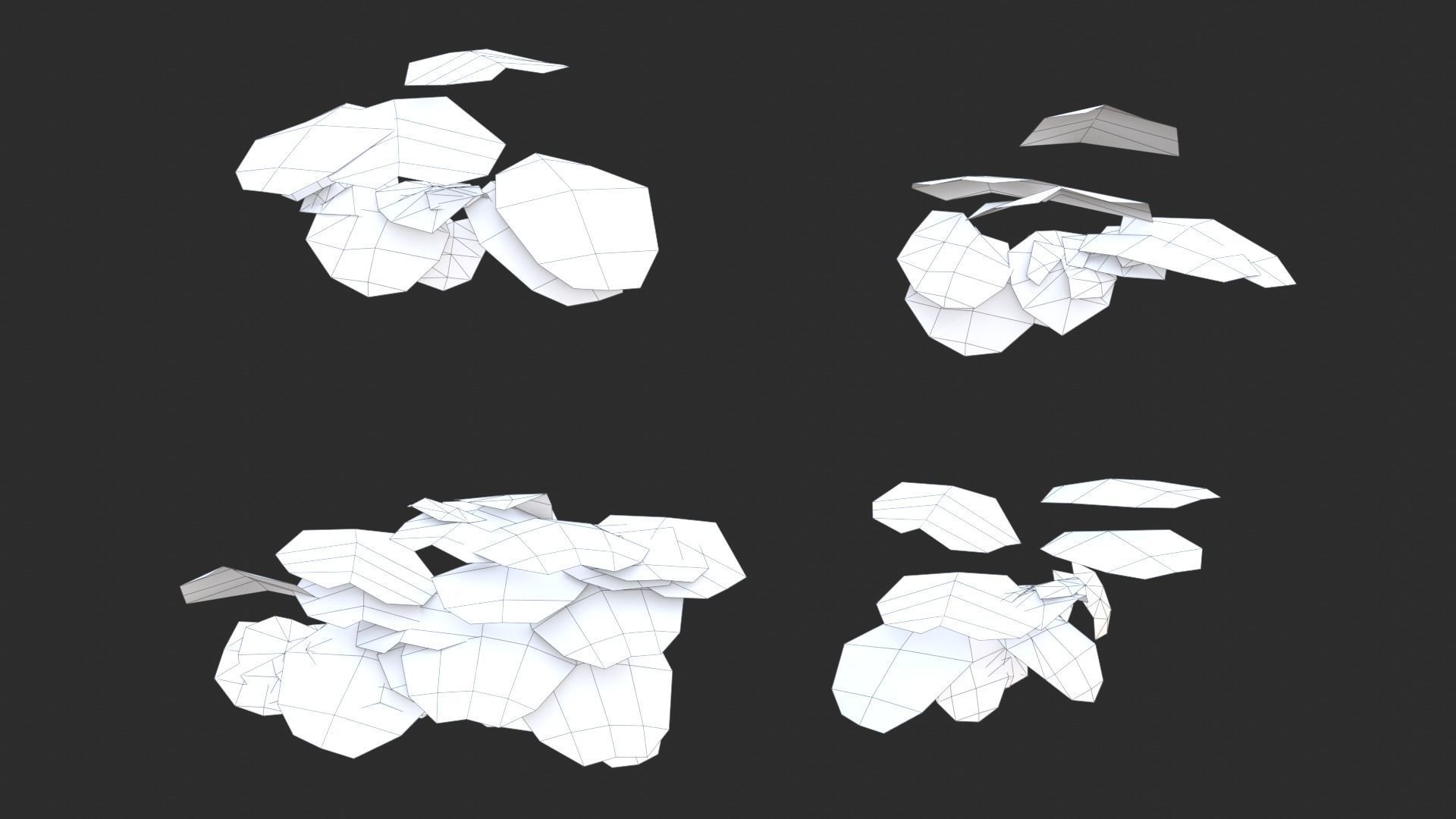 Monstera Plant Set Low-poly 3D model_13