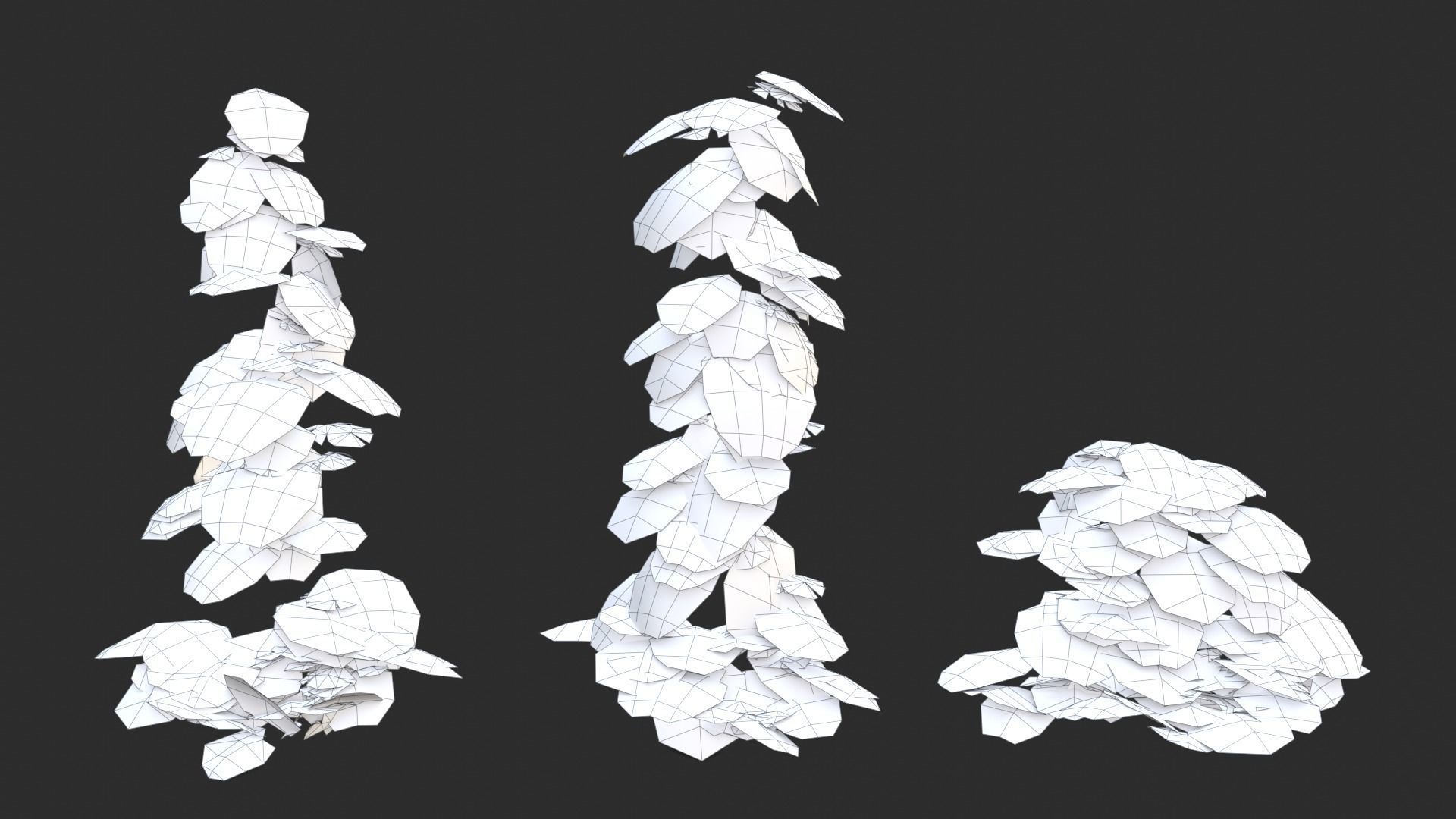 Monstera Plant Set Low-poly 3D model_16