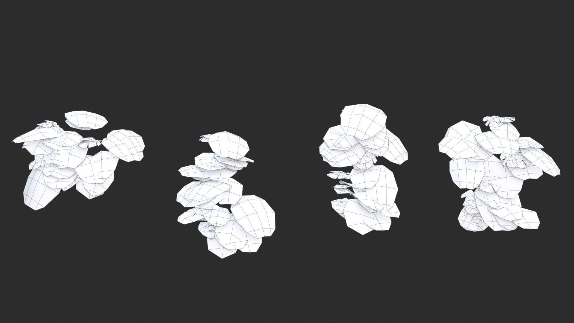 Monstera Plant Set Low-poly 3D model_14