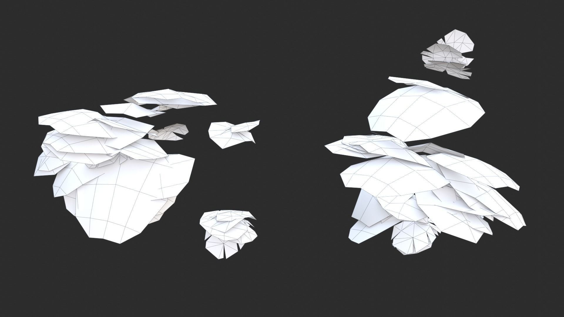 Monstera Plant Set Low-poly 3D model_17