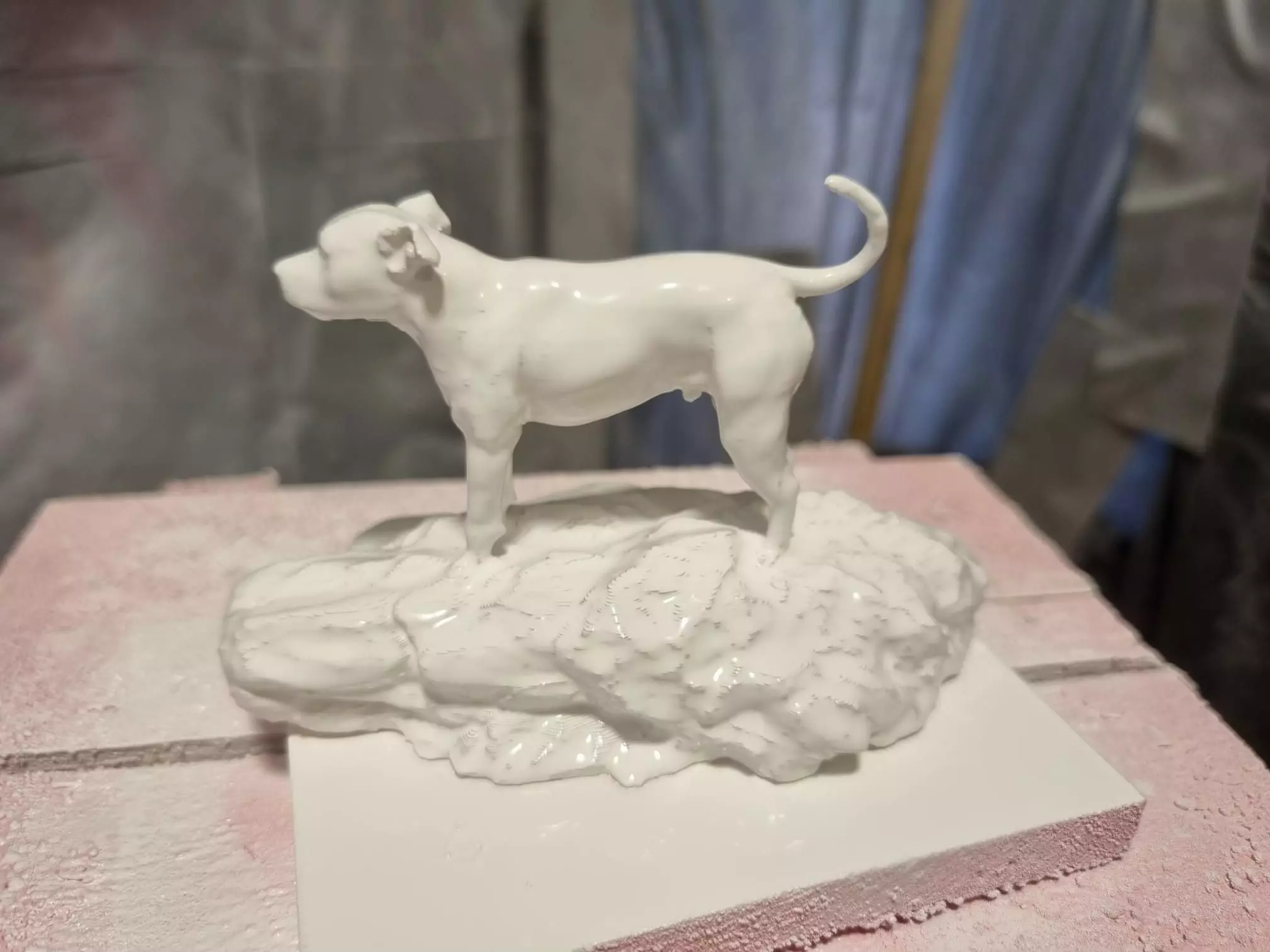 Pitbull on Rockbase - Statue 3D print model_0