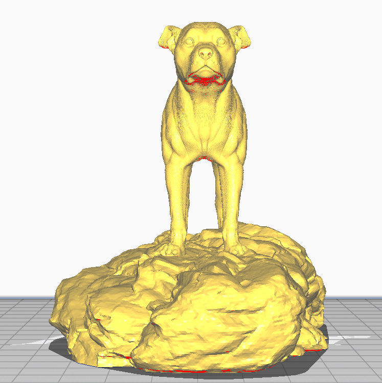 Pitbull on Rockbase - Statue 3D print model_2
