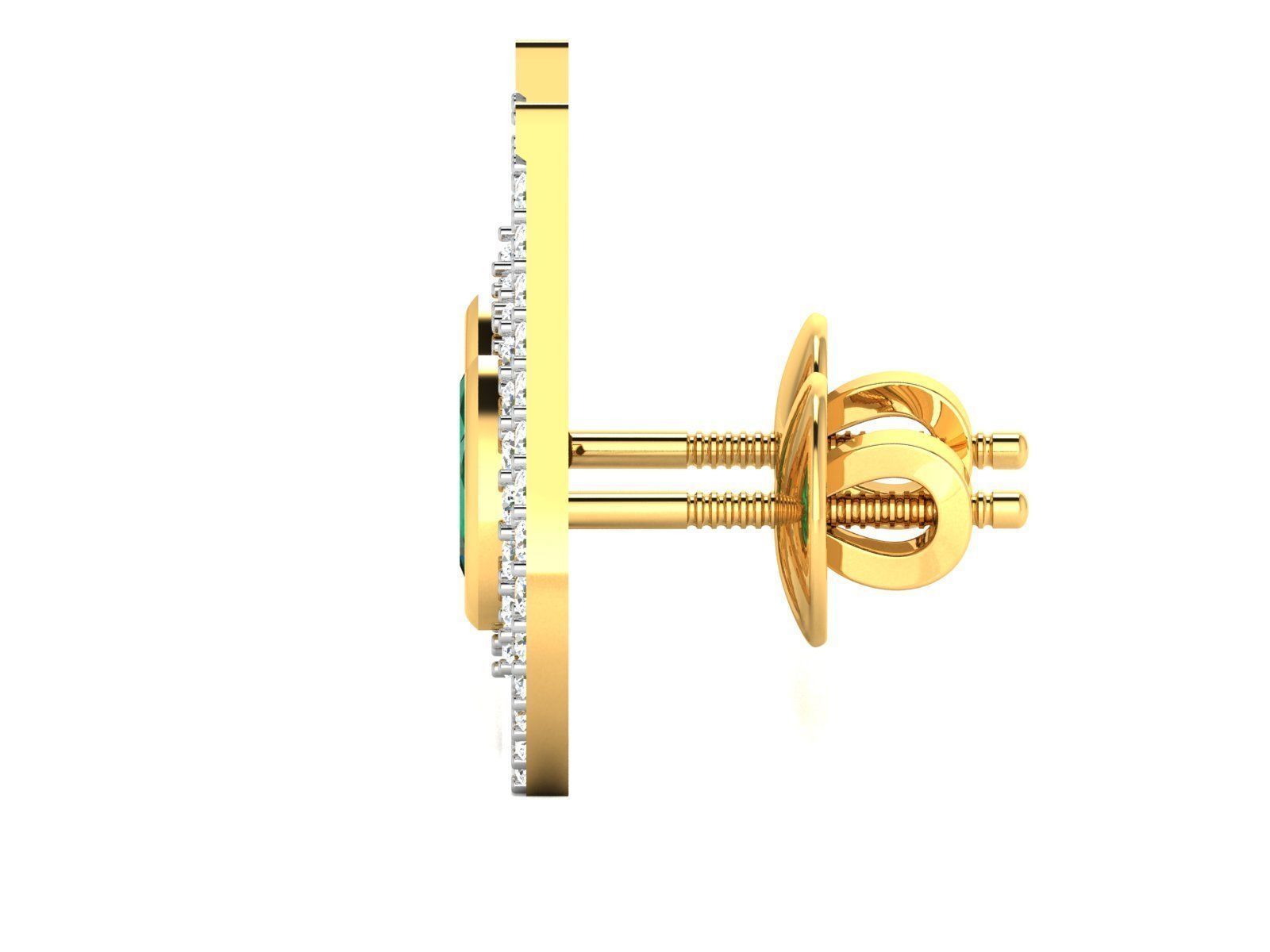 Women Pear Diamond Earrings 3D print model_4