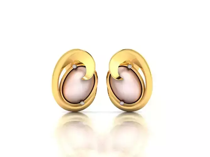 Opal Stone Earrings 3D print model
