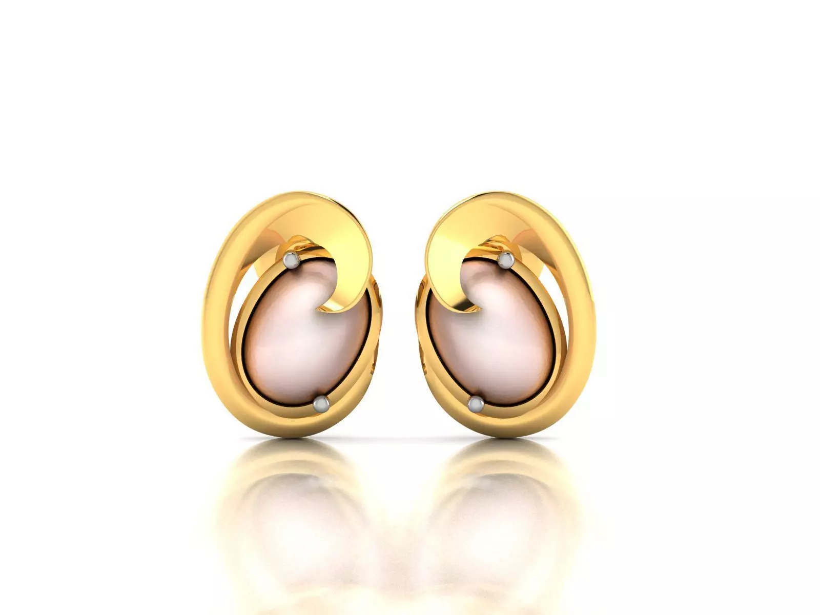 Opal Stone Earrings 3D print model_0