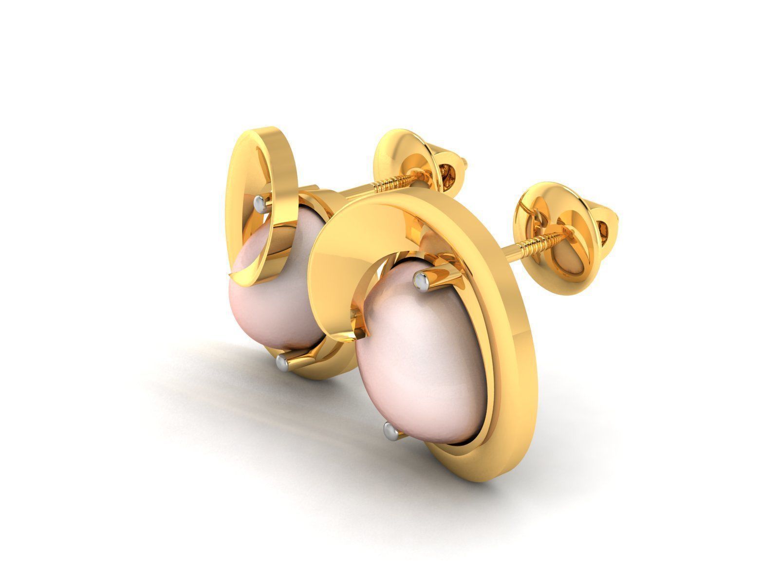 Opal Stone Earrings 3D print model_2