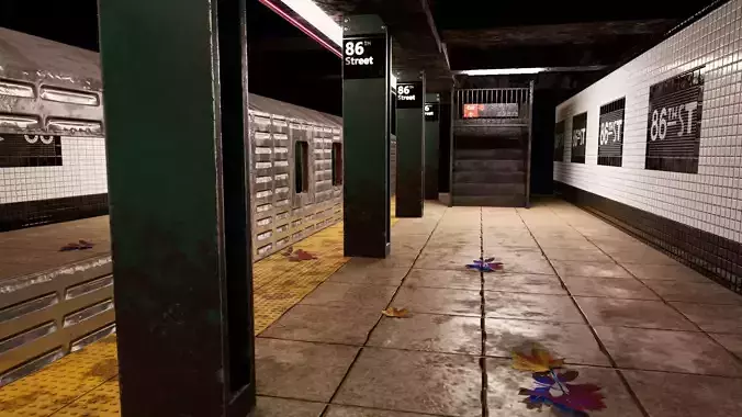 NEWYORK SUBWAY RAILWAY STATION 3D MODEL WITH PBR TEXTURES
